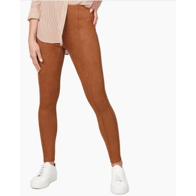 Spanx Faux Suede Leggings Rich Caramel Size M